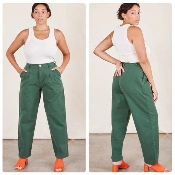 BIG BUD PRESS Heavyweight Dark Emerald Green Trousers S NWOT - Picture 3 of 12